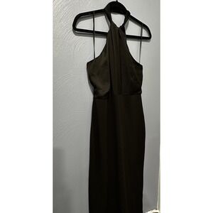 Express Black Satin Slip Maxi Dress Sz S Goth Grunge Whimsigoth Witchy Formal